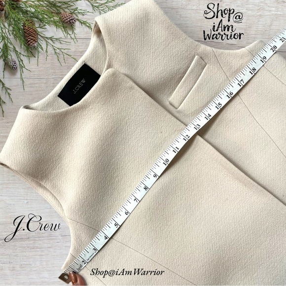 J.Crew ivory long sleeveless double cloth belted layering vest *shop@iamwarrior - Picture 8 of 13